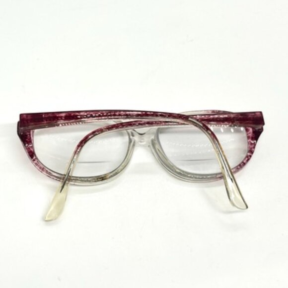 VINTAGE FUNDAMENTALS F008 PINK CLEAR EYEGLASS FRAMES 54 15 145 PLASTIC METAL ARM - Picture 13 of 16